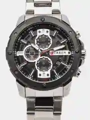Серебряный мужские наручные часы Curren 8336 с хронографом в подарочной упаковке