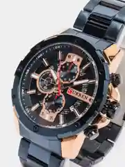 Синий мужские наручные часы Curren 8336 с хронографом в подарочной упаковке