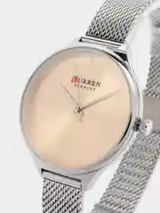 Серебряный женские наручные часы Curren 9062 в подарочной упаковке