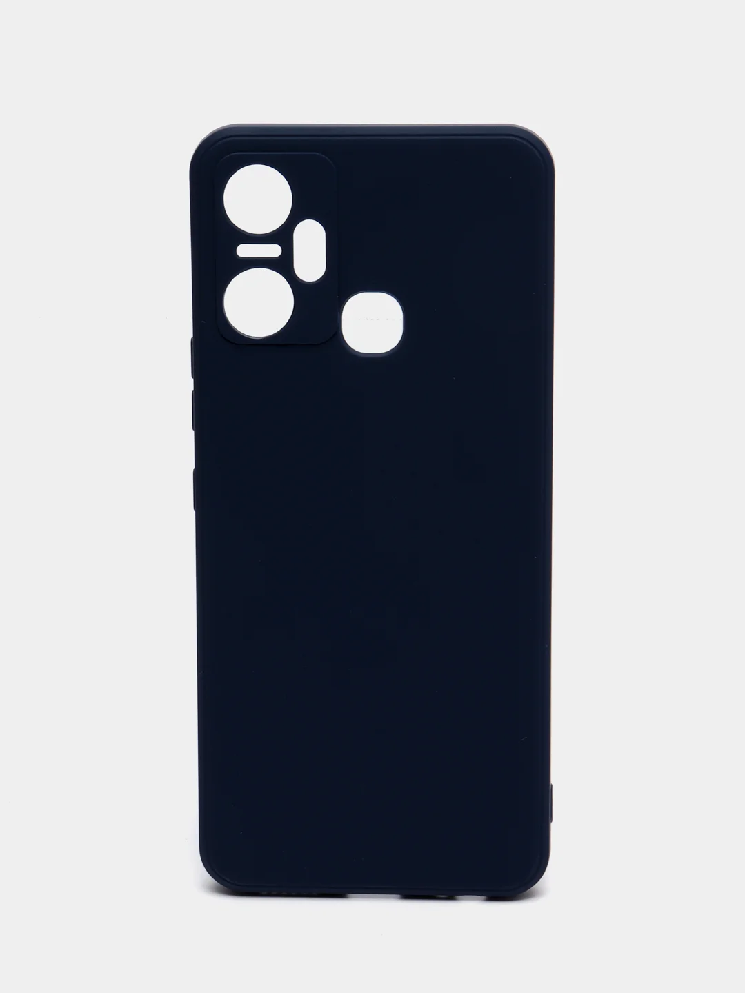 Темно-синий чехол силиконовый для Infinix Smart 6 Plus (Инфиникс Смарт 6 Плюс), цветной, с подкладом