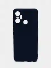 Темно-синий чехол силиконовый для Infinix Smart 6 Plus (Инфиникс Смарт 6 Плюс), цветной, с подкладом