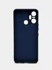 Темно-синий чехол силиконовый для Infinix Smart 6 Plus (Инфиникс Смарт 6 Плюс), цветной, с подкладом