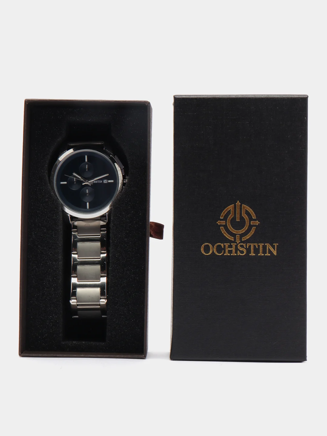 Синий меланж мужские наручные часы Ochstin 6059C с хронографом в подарочной упаковке