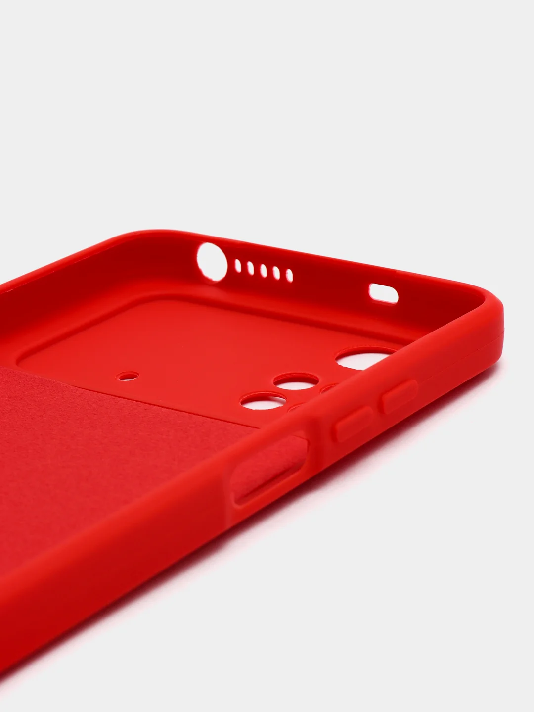 Красный чехол силиконовый для Xiaomi Poco M4 Pro 4G (Сяоми Поко М4 Про 4 Джи), с подкладом