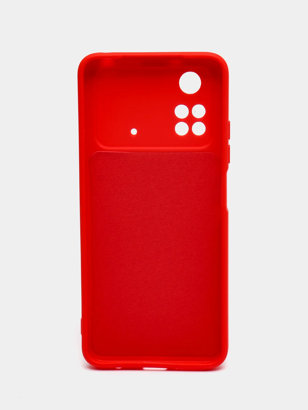 Красный чехол силиконовый для Xiaomi Poco M4 Pro 4G (Сяоми Поко М4 Про 4 Джи), с подкладом