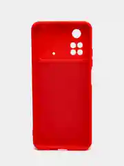 Красный чехол силиконовый для Xiaomi Poco M4 Pro 4G (Сяоми Поко М4 Про 4 Джи), с подкладом