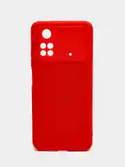 Красный чехол силиконовый для Xiaomi Poco M4 Pro 4G (Сяоми Поко М4 Про 4 Джи), с подкладом