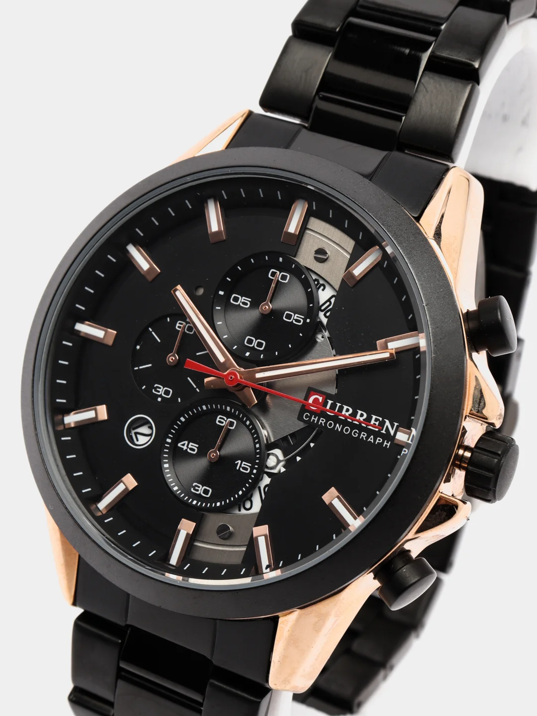 Черный мужские наручные часы Curren 8325 с хронографом
