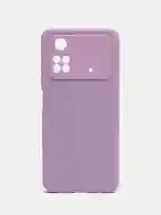 Сиреневый чехол силиконовый для Xiaomi Poco M4 Pro 4G (Сяоми Поко М4 Про 4 Джи), с подкладом