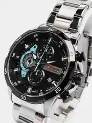 Серебряный мужские наручные часы Curren 8402 с хронографом в подарочной упаковке