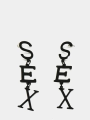 Серьги SEX,сережки женские,висюльки,гвоздики, серьги с буквами