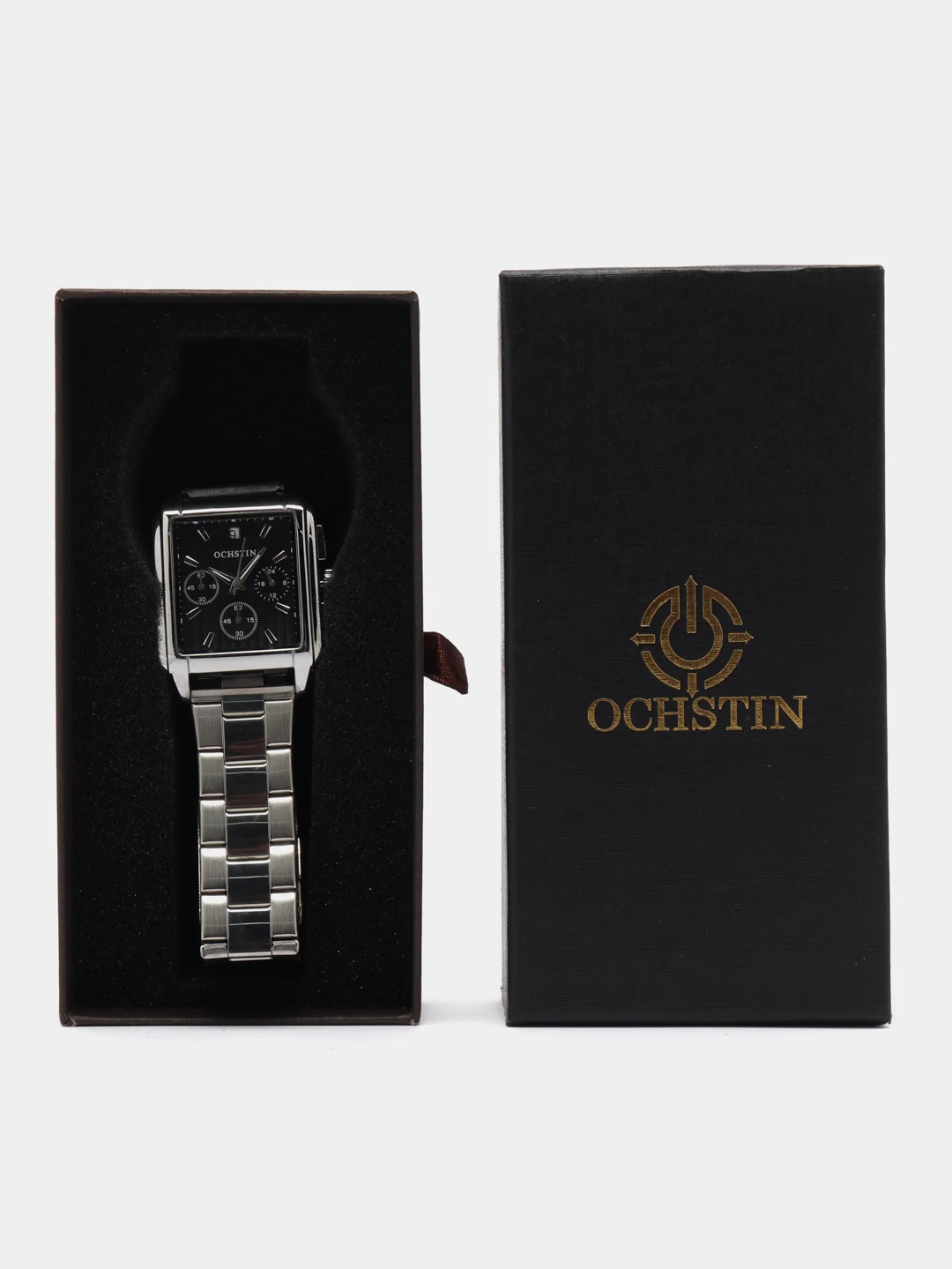 Серебряный мужские наручные часы Ochstin 7240 с хронографом в подарочной упаковке