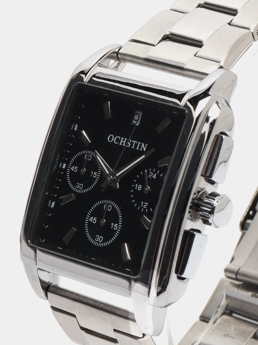 Серебряный мужские наручные часы Ochstin 7240 с хронографом в подарочной упаковке