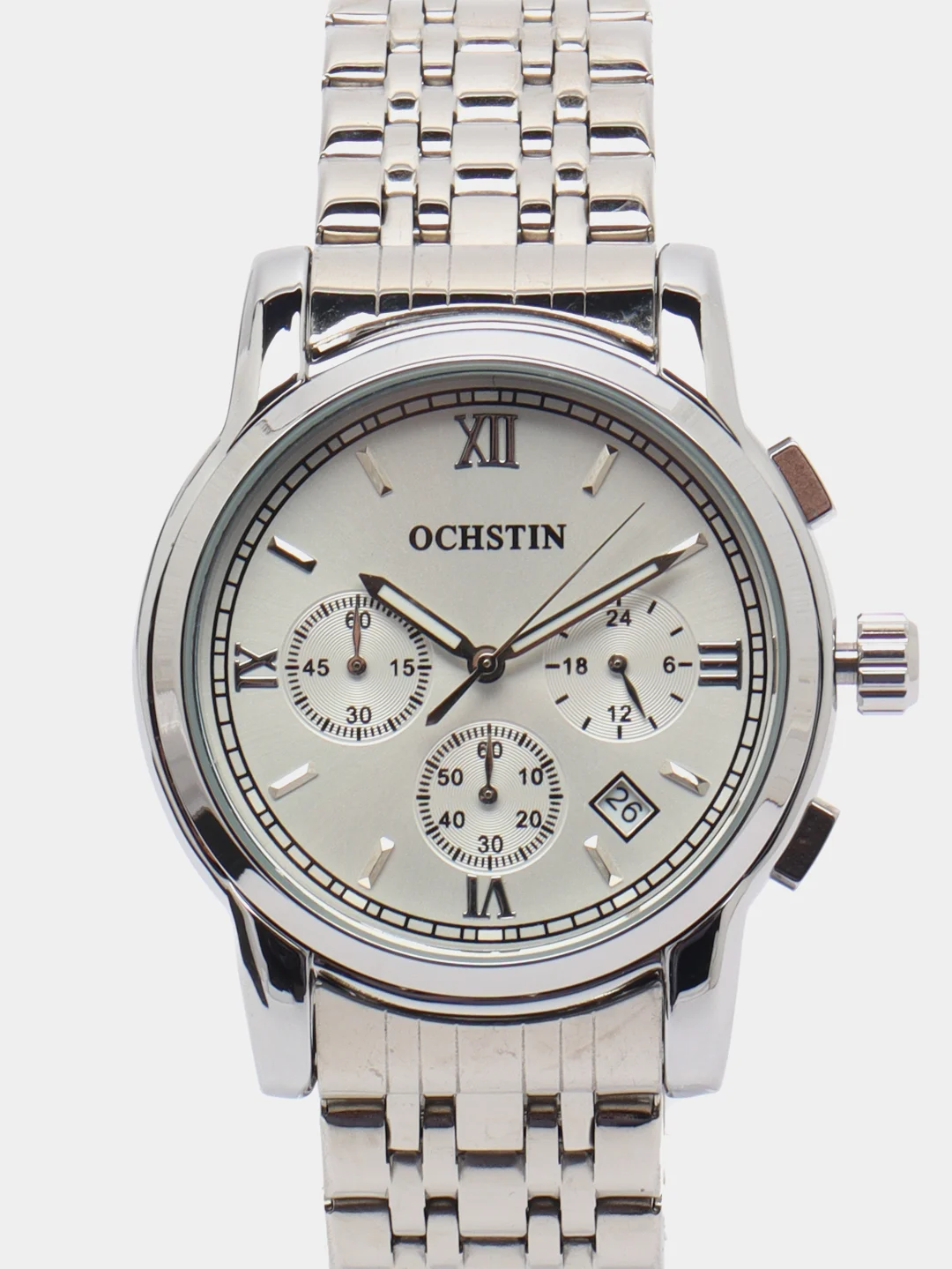 Серебряный мужские наручные часы Ochstin 6097A с хронографом в подарочной упаковке