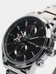 Серебряный мужские наручные часы Ochstin 6085A с хронографом в подарочной упаковке