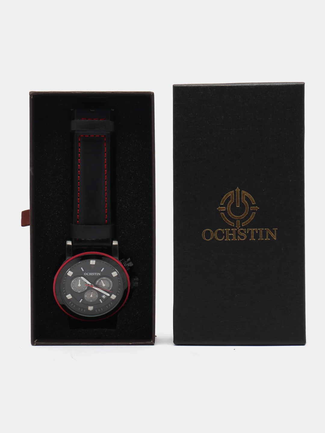 Красный мужские наручные часы Ochstin 6064A с хронографом в подарочной упаковке