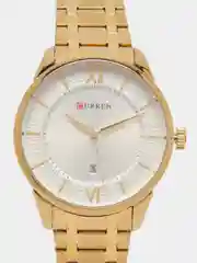 Золотой мужские наручные часы Curren 8356 с хронографом в подарочной упаковке