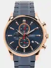 Синий мужские наручные часы Curren 8368 с хронографом в подарочной упаковке