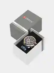 Серебряный мужские наручные часы Curren 8361 с хронографом в подарочной упаковке