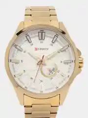 Золотой мужские наручные часы Curren 8372 с календарем в подарочной упаковке