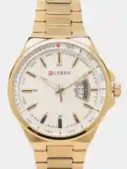 Золотой мужские наручные часы Curren 8375 с календарем в подарочной упаковке