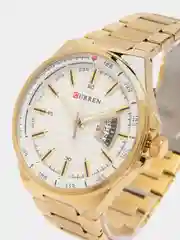 Золотой мужские наручные часы Curren 8375 с календарем в подарочной упаковке