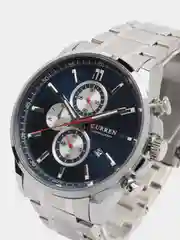 Синий мужские наручные часы Curren 8368 с хронографом в подарочной упаковке