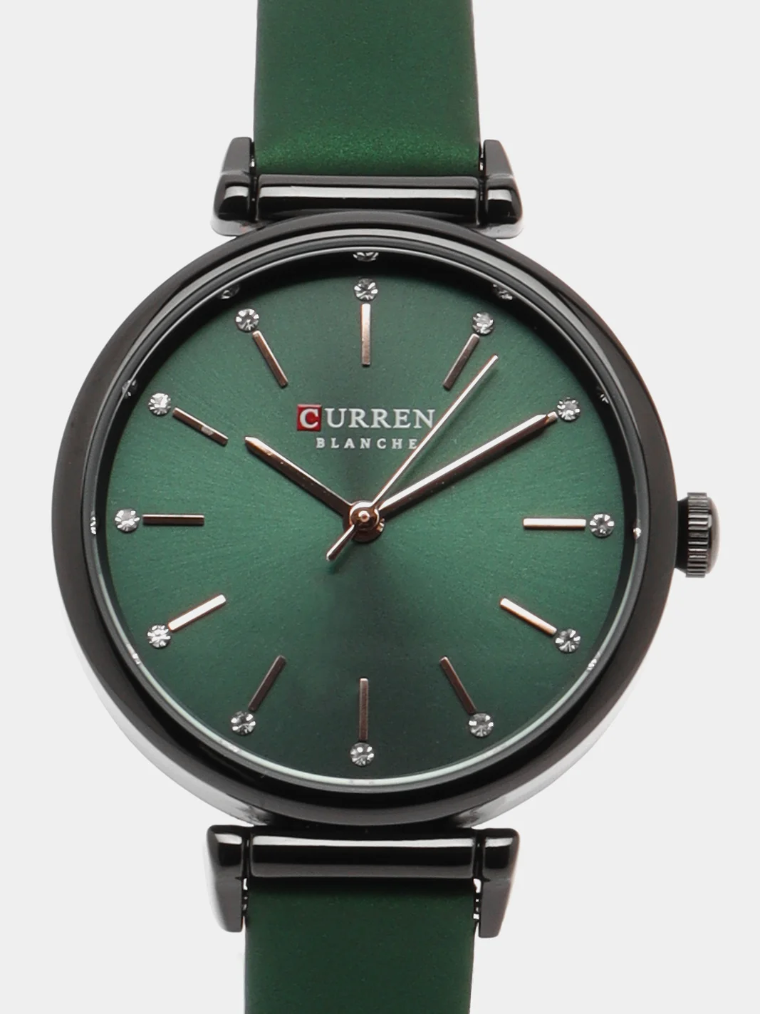 Зеленый женские наручные часы Curren 9081 в подарочной упаковке