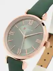 Зеленый женские наручные часы Curren 9079 в подарочной упаковке