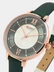 Зеленый женские наручные часы Curren 9080 в подарочной упаковке
