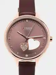 Шоколадный женские наручные часы Curren 9077 в подарочной упаковке