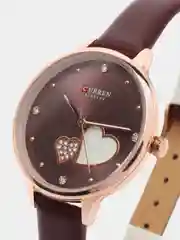 Шоколадный женские наручные часы Curren 9077 в подарочной упаковке