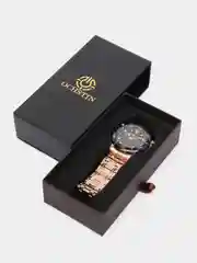 Черный мужские наручные часы Ochstin 7005 с хронографом в подарочной упаковске