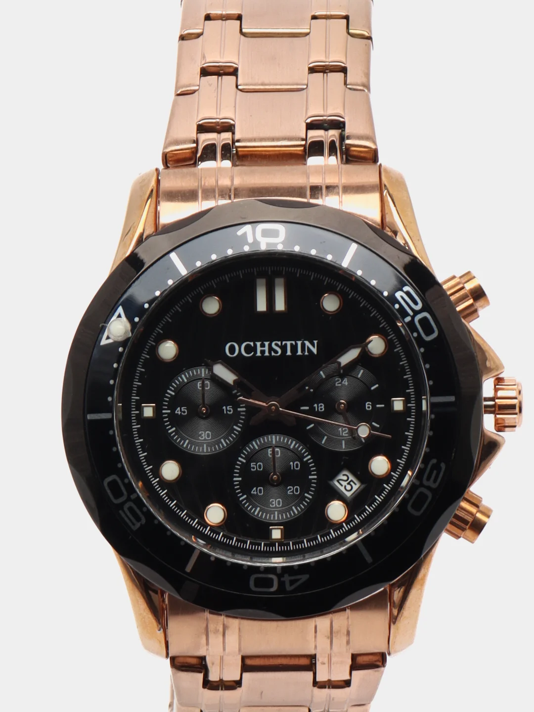 Черный мужские наручные часы Ochstin 7005 с хронографом в подарочной упаковске