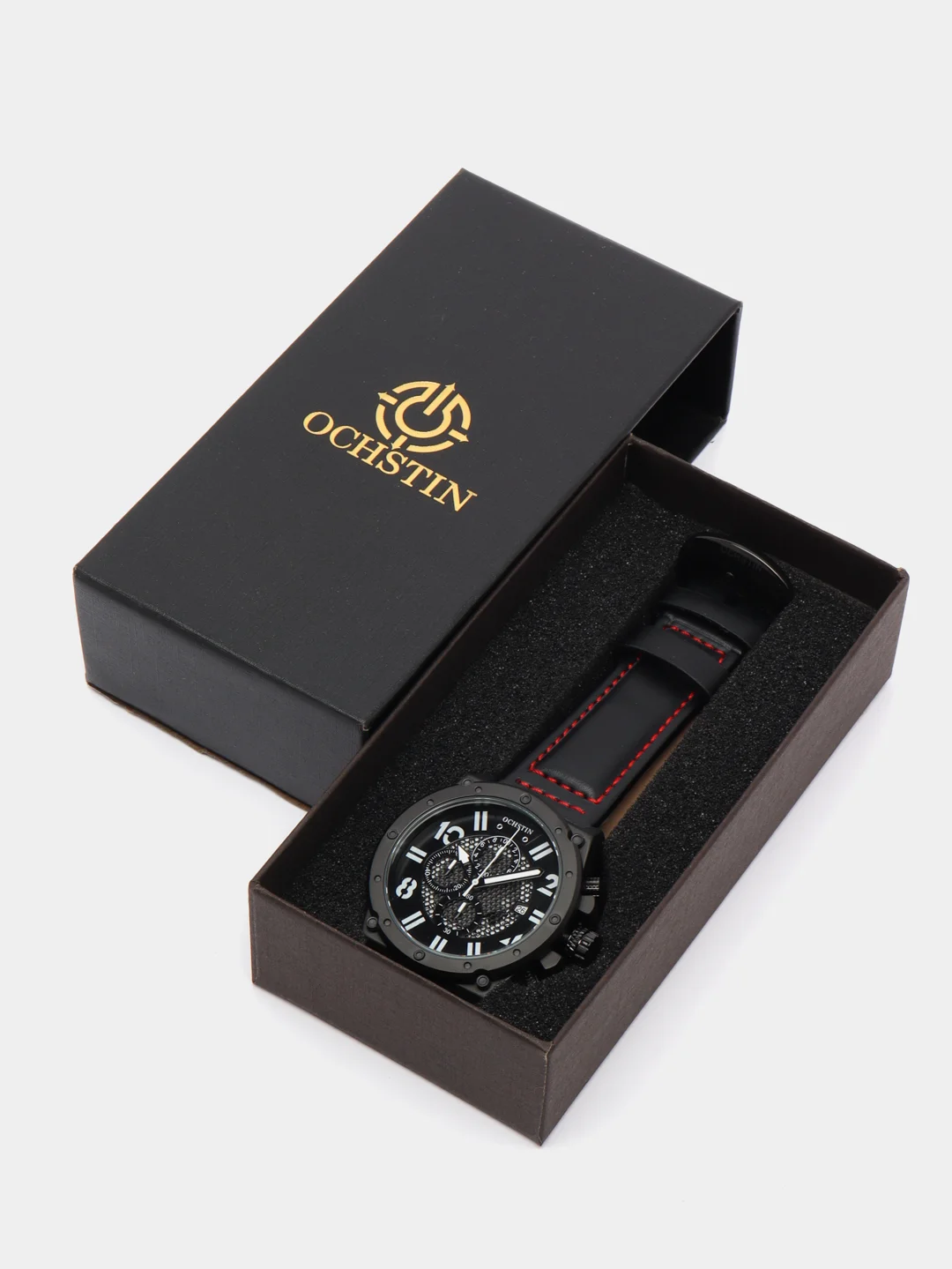 Коричневый мужские наручные часы Ochstin 6122A с хронографом в подарочной упаковке