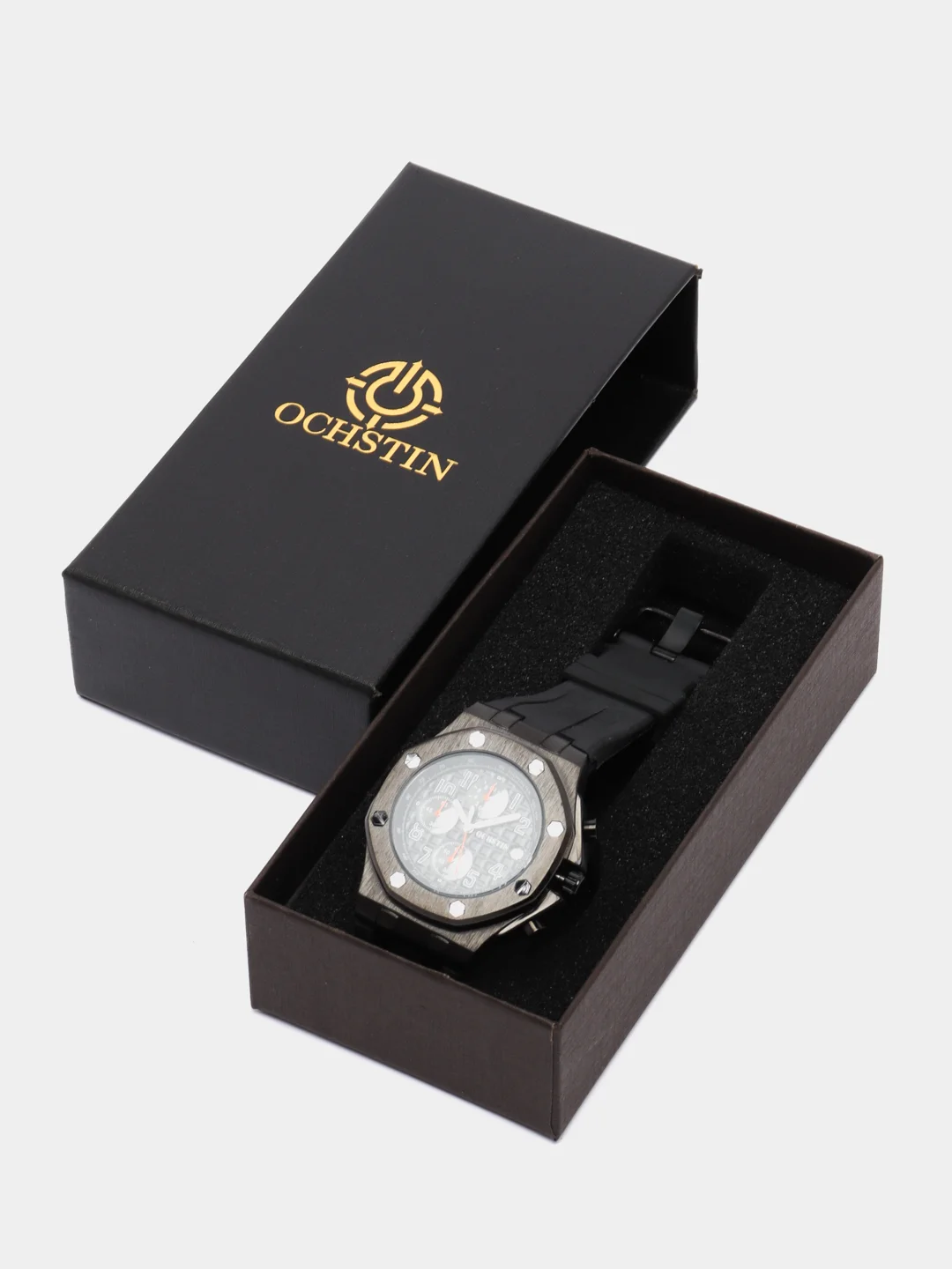 Красный мужские спортивные наручные часы Ochstin 6100A с хронографом в подарочной упаковке