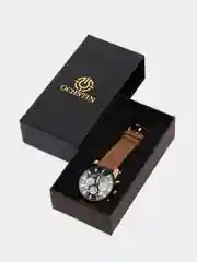 Коричневый мужские наручные часы Ochstin 6052B с хронографом в подарочной упаковке