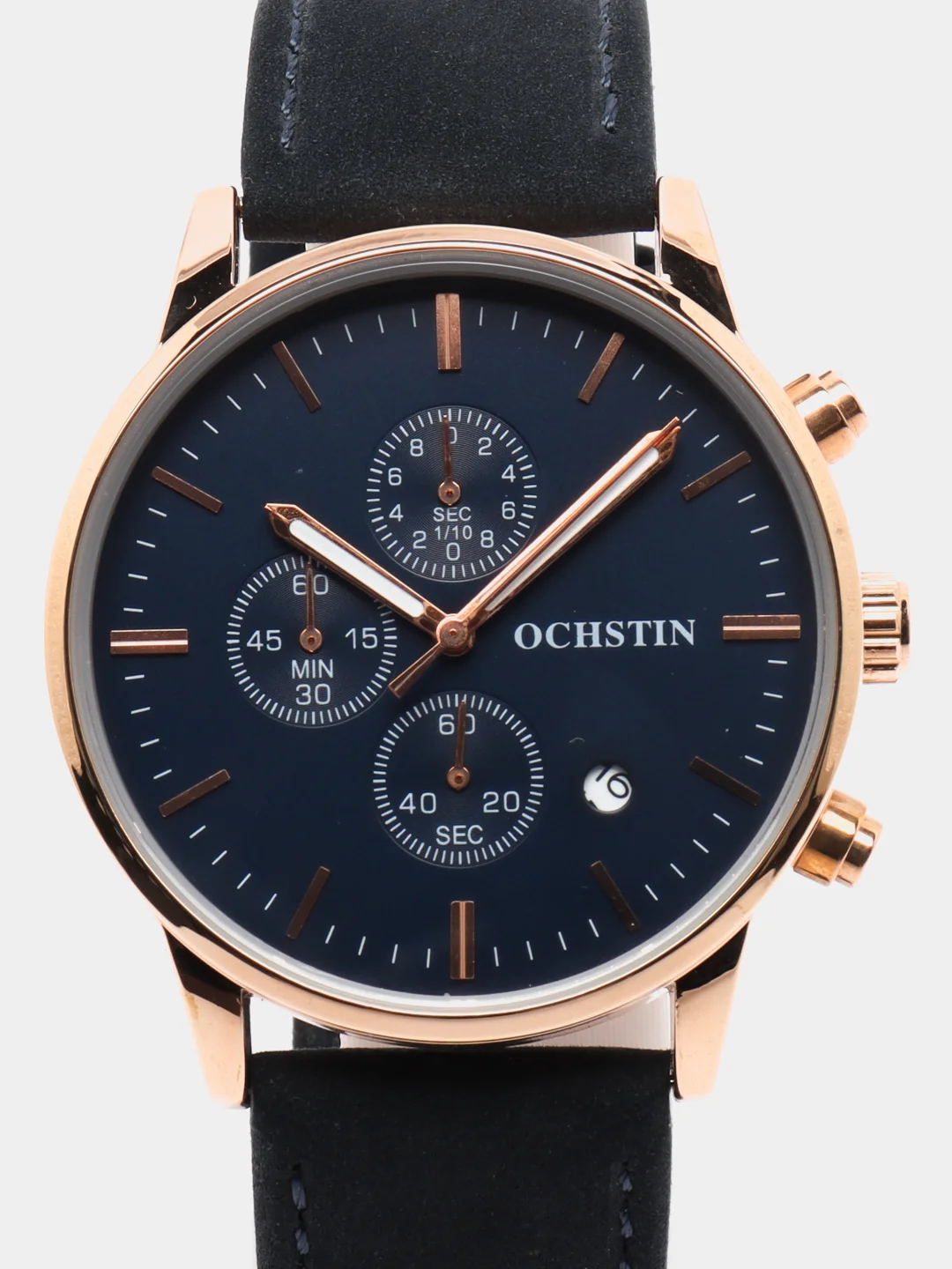Синий мужские наручные часы Ochstin 6084A с хронографом в подарочной упаковке