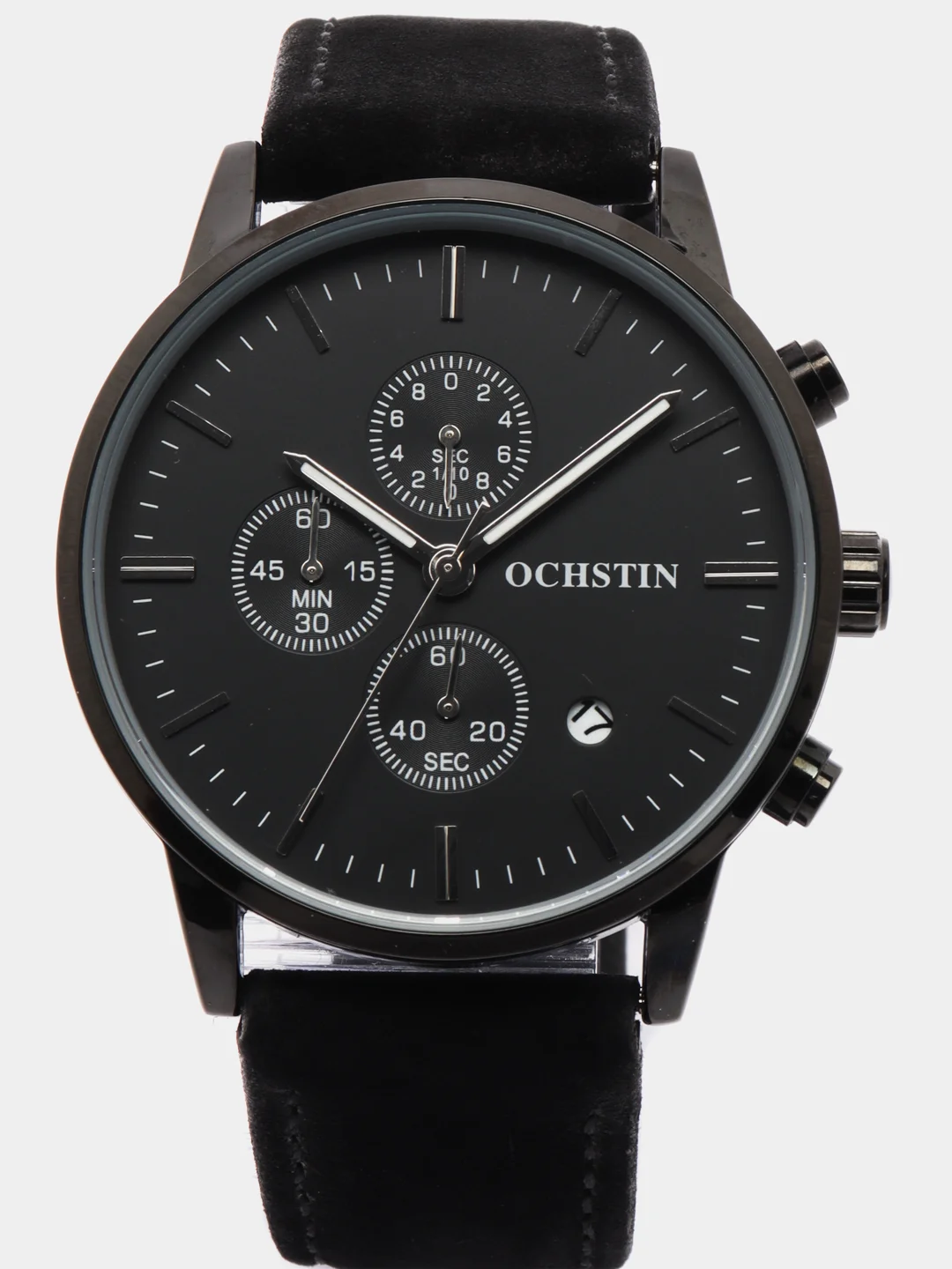 Черный мужские наручные часы Ochstin 6084A с хронографом в подарочной упаковке