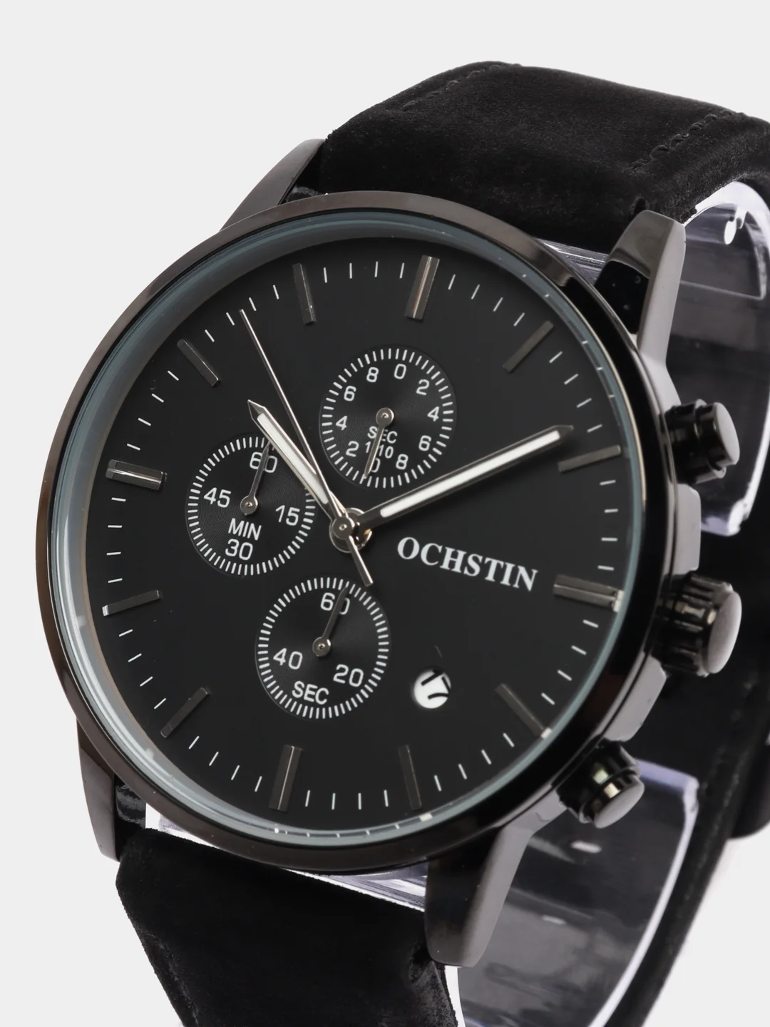 Черный мужские наручные часы Ochstin 6084A с хронографом в подарочной упаковке