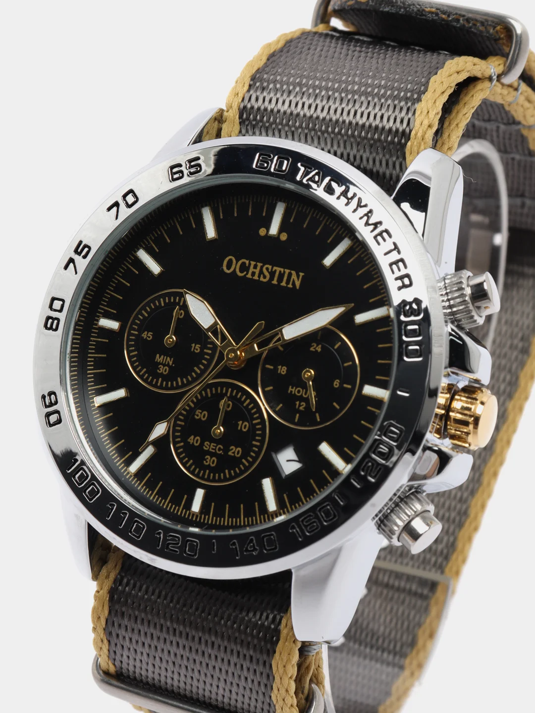 Серый мужские наручные часы хронограф Ochstin 6117B с хронографом в подарочной упаковке