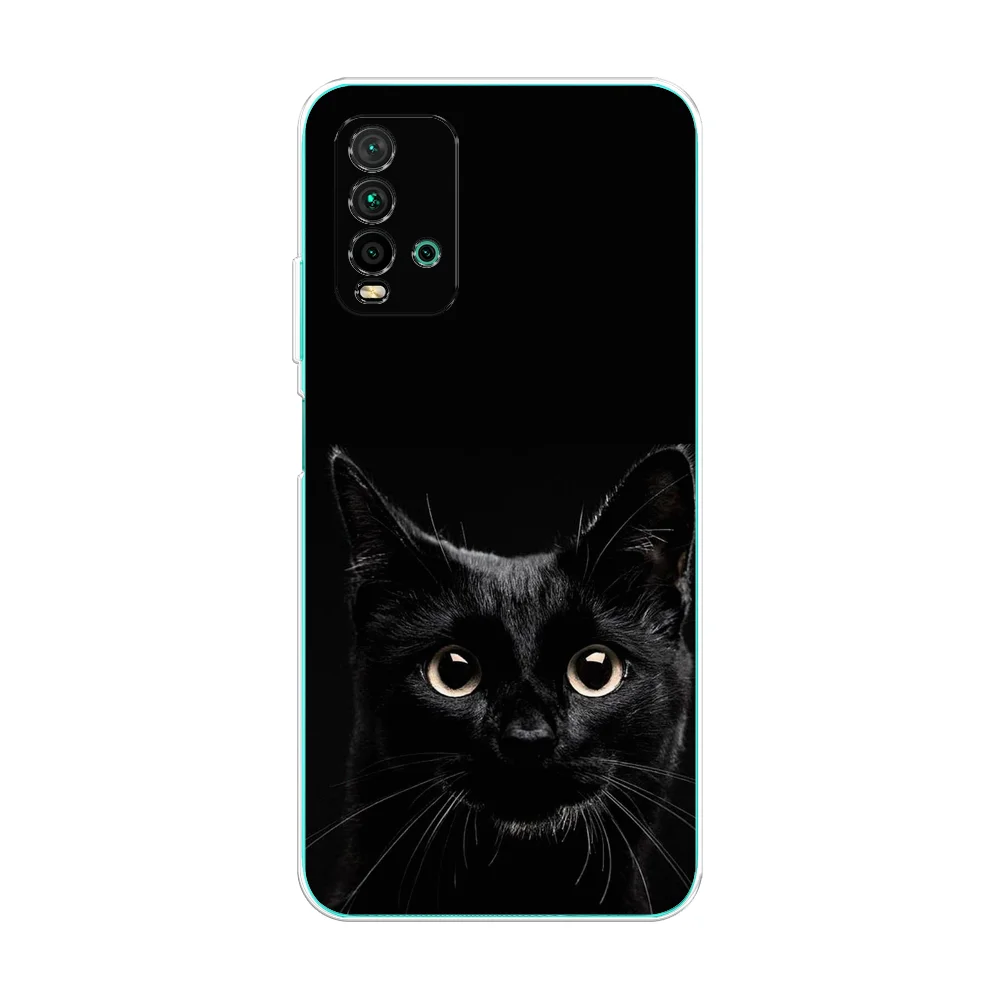 Зелёный хаки силиконовый чехол на Xiaomi Redmi 9T / Редми 9Т прозрачный, с рисунком, защита камеры