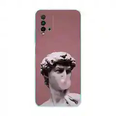 Коралловый силиконовый чехол на Xiaomi Redmi 9T / Редми 9Т прозрачный, с рисунком, защита камеры