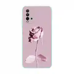 Коралловый меланж силиконовый чехол на Xiaomi Redmi 9T / Редми 9Т прозрачный, с рисунком, защита камеры