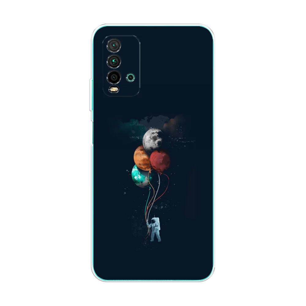 Марсала силиконовый чехол на Xiaomi Redmi 9T / Редми 9Т прозрачный, с рисунком, защита камеры