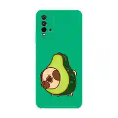 Мятный силиконовый чехол на Xiaomi Redmi 9T / Редми 9Т прозрачный, с рисунком, защита камеры