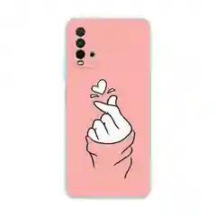 Пастельно-коралловый силиконовый чехол на Xiaomi Redmi 9T / Редми 9Т прозрачный, с рисунком, защита камеры