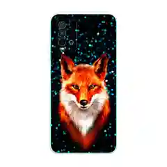 Рыжий силиконовый чехол на Xiaomi Redmi 9T / Редми 9Т прозрачный, с рисунком, защита камеры