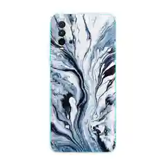 Сиреневый силиконовый чехол на Xiaomi Redmi 9T / Редми 9Т прозрачный, с рисунком, защита камеры