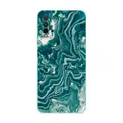 Тёмно-бирюзовый силиконовый чехол на Xiaomi Redmi 9T / Редми 9Т прозрачный, с рисунком, защита камеры
